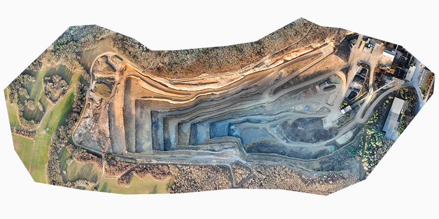 Fotogrametría cantera ortomosaico